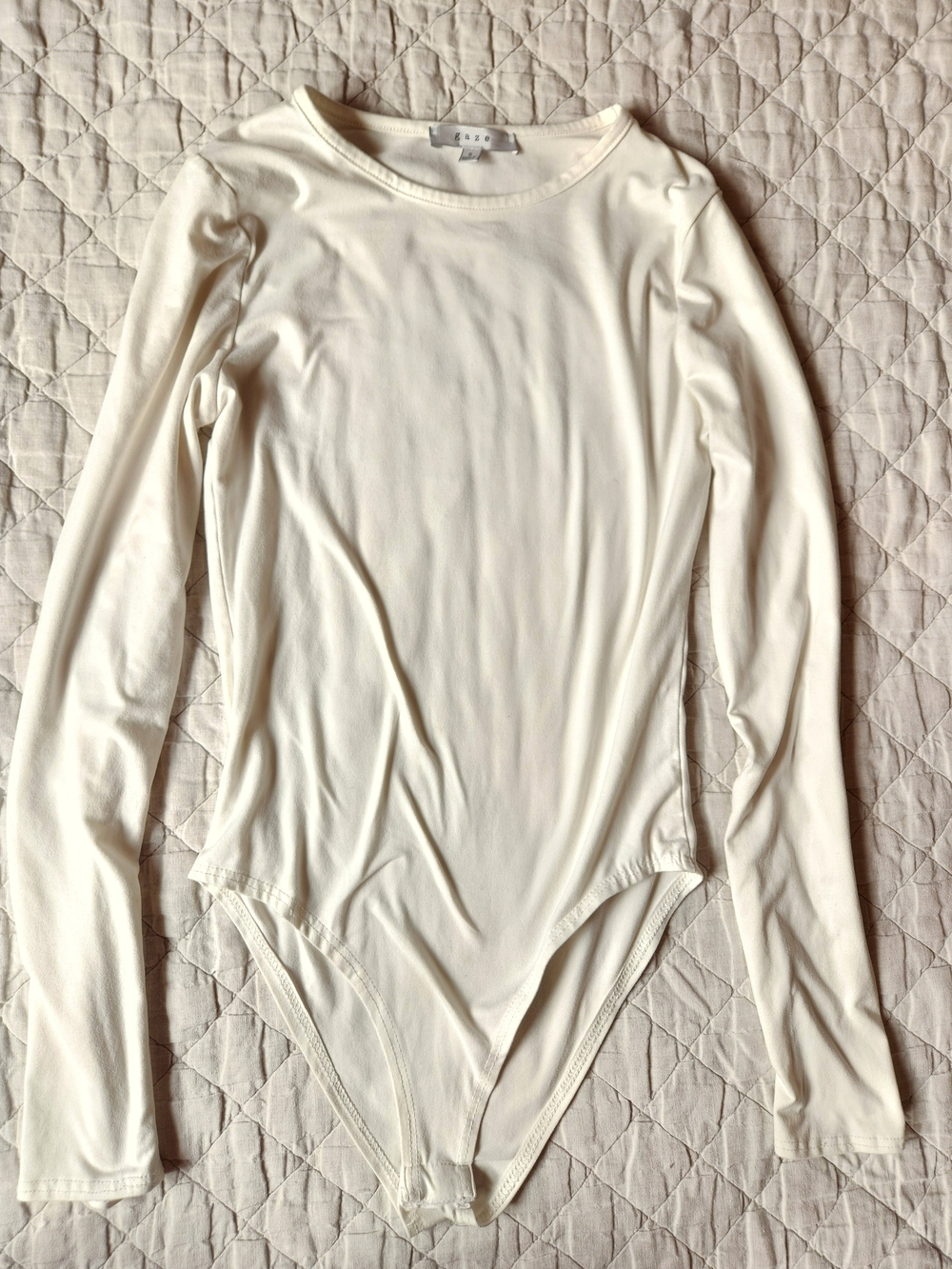 Women’s Long Sleeve Crewneck Bodysuit - Cream